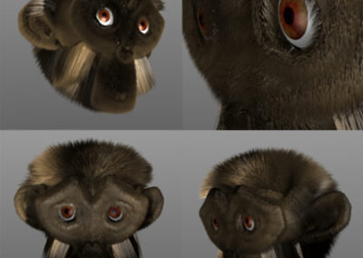 3D Äffchen 4 mal